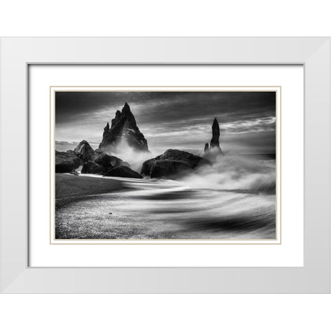Iceland Rocks White Modern Wood Framed Art Print with Double Matting by Eaglesfield, Philip