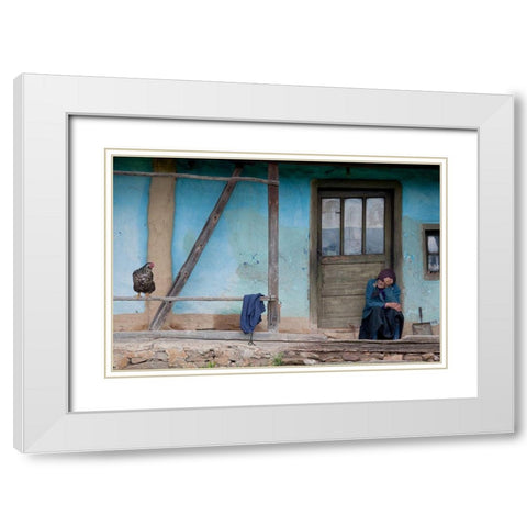 Old and blue White Modern Wood Framed Art Print with Double Matting by Georgescu, Codruta