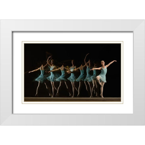 Slow motion White Modern Wood Framed Art Print with Double Matting by Al