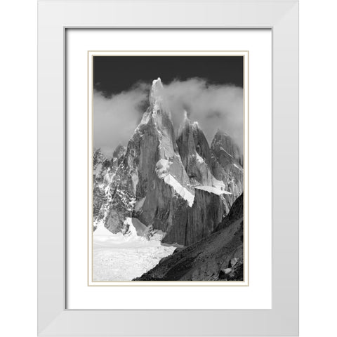 Cerro Torre White Modern Wood Framed Art Print with Double Matting by Radu Topai, Octavian