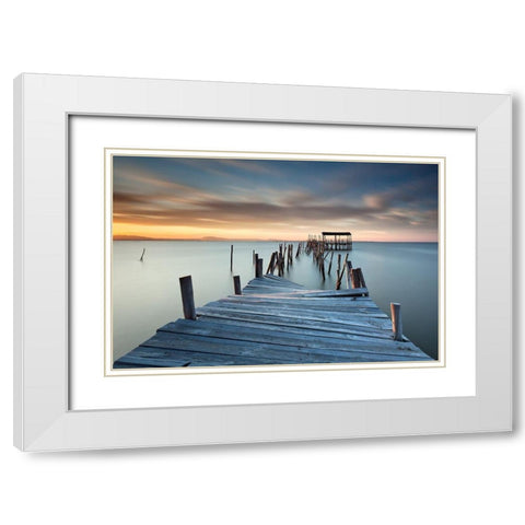 Collapsed White Modern Wood Framed Art Print with Double Matting by David, Rui