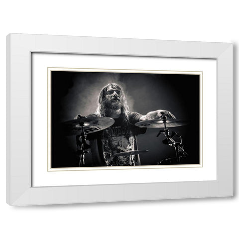 Loudblast White Modern Wood Framed Art Print with Double Matting by
