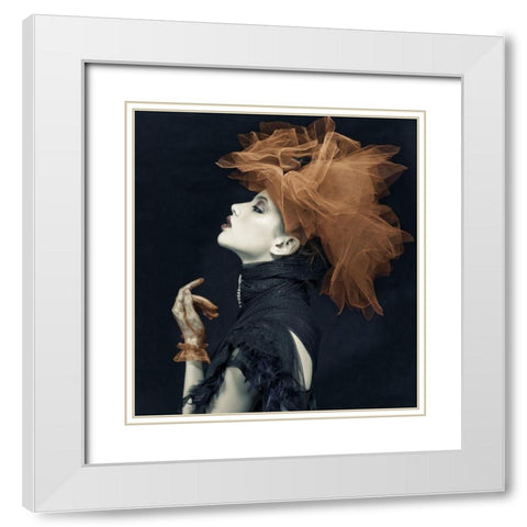 Imperious Lady White Modern Wood Framed Art Print with Double Matting by Yogasara, Yudhistira