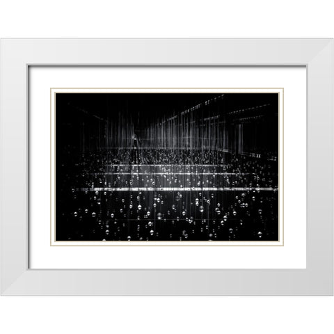 Frozen Rain White Modern Wood Framed Art Print with Double Matting by Sing Goh, Soo