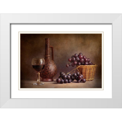 Untitled no 4593 White Modern Wood Framed Art Print with Double Matting by Aristov, Stanislav