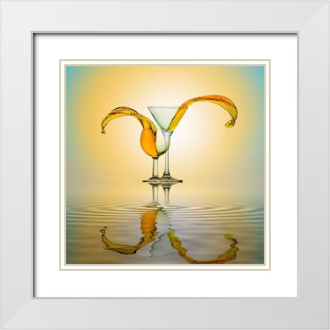 You and Me White Modern Wood Framed Art Print with Double Matting by Rahayu, Ganjar