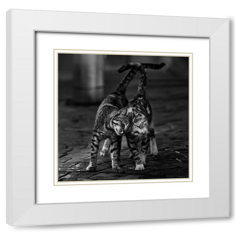 Untitled White Modern Wood Framed Art Print with Double Matting by Nebula