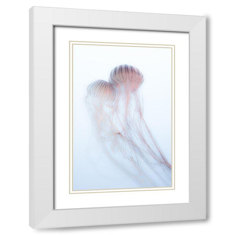 Lovers White Modern Wood Framed Art Print with Double Matting by Marumoto, Takeshi