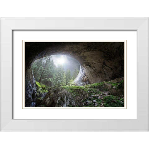 Peek to Heaven White Modern Wood Framed Art Print with Double Matting by Prexus, Esmee