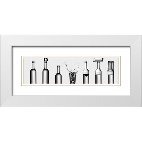 bottles game White Modern Wood Framed Art Print with Double Matting by Kasmasov, Valeriy