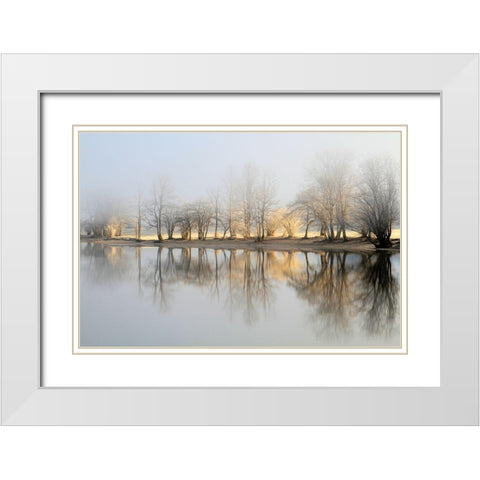 january morning White Modern Wood Framed Art Print with Double Matting by Bor