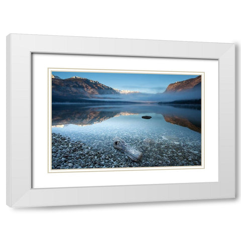 Bohinjs Tranquility White Modern Wood Framed Art Print with Double Matting by Bor