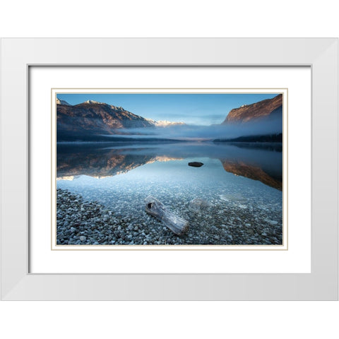 Bohinjs Tranquility White Modern Wood Framed Art Print with Double Matting by Bor