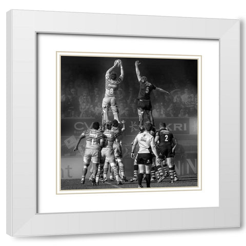 8 vs 5 White Modern Wood Framed Art Print with Double Matting by Sticza, Peter