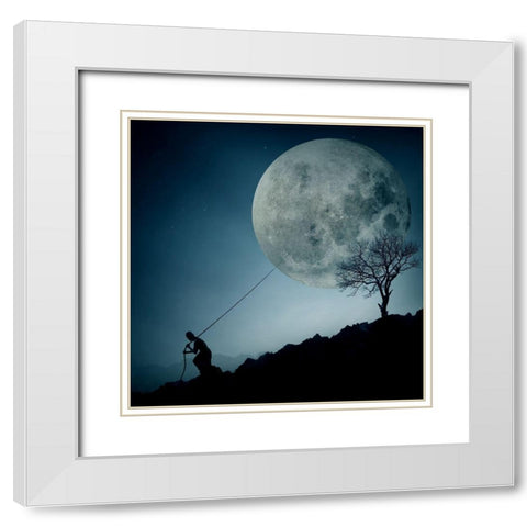 the Dreamer White Modern Wood Framed Art Print with Double Matting by Toto, Final