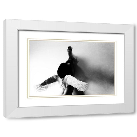 not fly White Modern Wood Framed Art Print with Double Matting by Ikeda, Keisuke