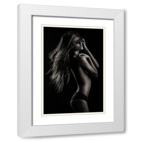 Sensual Beauty White Modern Wood Framed Art Print with Double Matting by Krystynek Mqep, Martin