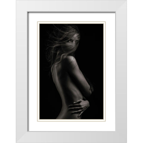 Sensual Beauty White Modern Wood Framed Art Print with Double Matting by Krystynek Mqep, Martin