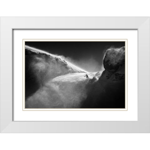 Downstream White Modern Wood Framed Art Print with Double Matting by Svoboda Mqep, Peter