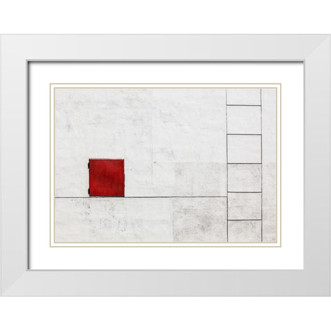 Suprematism is all Around White Modern Wood Framed Art Print with Double Matting by Voeykova, Ksenia
