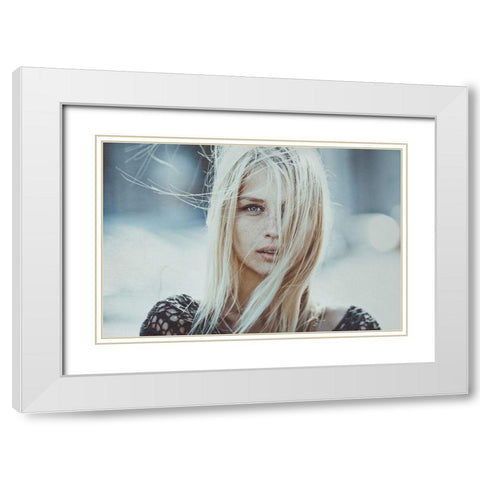 Cold Infinity White Modern Wood Framed Art Print with Double Matting by Lepeshev, Pavel