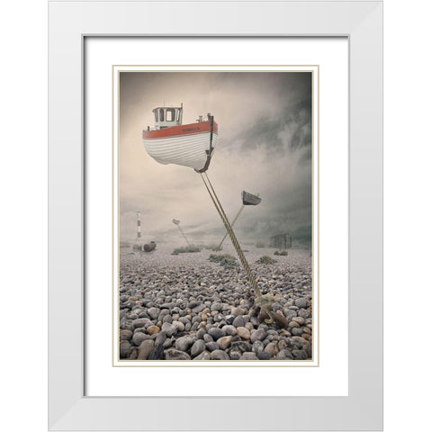 Low Tide White Modern Wood Framed Art Print with Double Matting by Bowen, Baden