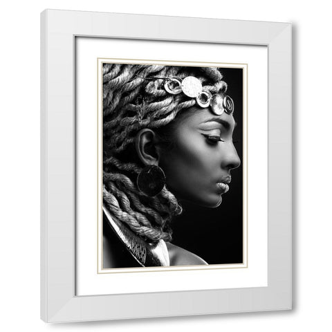 EGYPT II White Modern Wood Framed Art Print with Double Matting by Hendrik, Fren