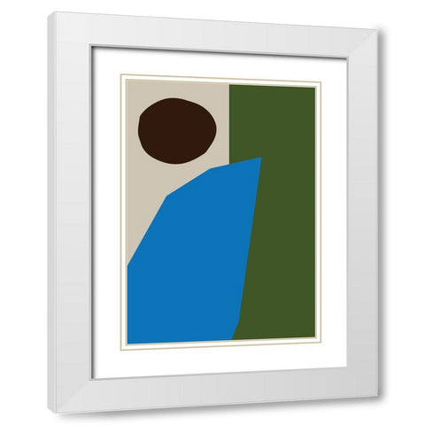 Color Blocks 04 White Modern Wood Framed Art Print with Double Matting by Artographie Studio