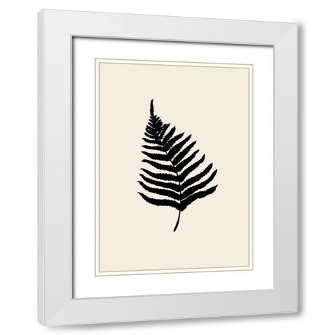 Fern White Modern Wood Framed Art Print with Double Matting by Artographie Studio