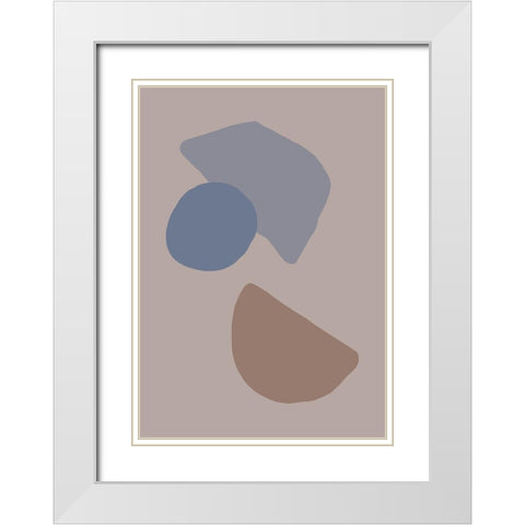 Organic Shapes 03 White Modern Wood Framed Art Print with Double Matting by Artographie Studio