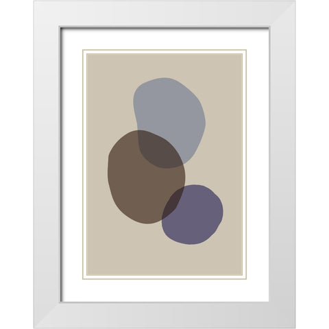 Organic Shapes 05 White Modern Wood Framed Art Print with Double Matting by Artographie Studio