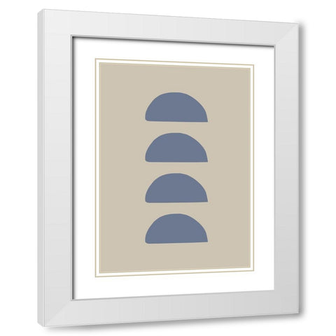 Organic Shapes 06 White Modern Wood Framed Art Print with Double Matting by Artographie Studio