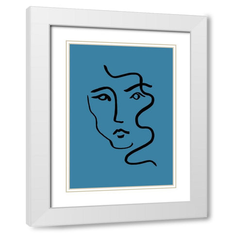 Portrait 02 White Modern Wood Framed Art Print with Double Matting by Artographie Studio