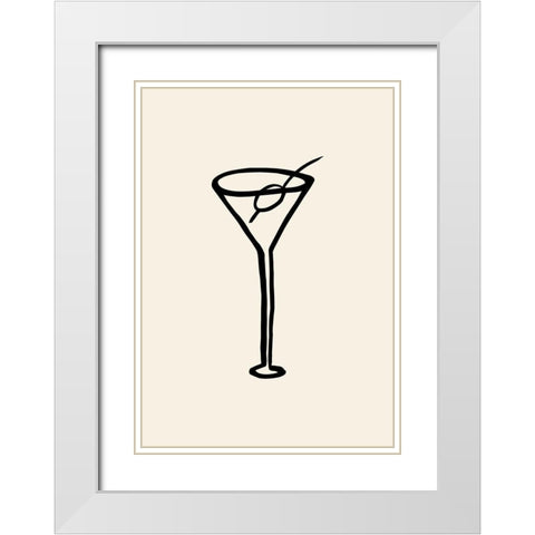 Shaken, Not Stirred White Modern Wood Framed Art Print with Double Matting by Artographie Studio