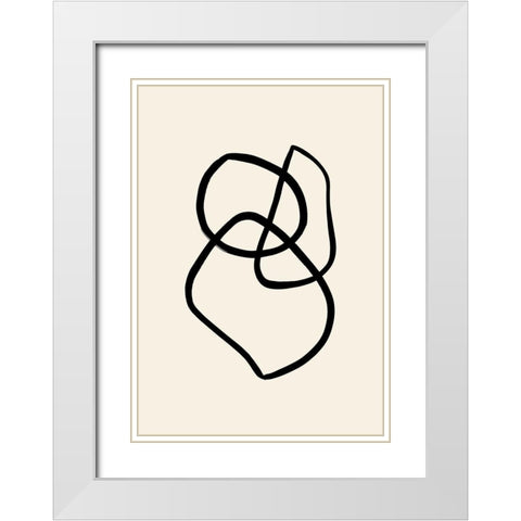 Shape 01 White Modern Wood Framed Art Print with Double Matting by Artographie Studio