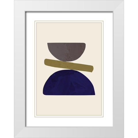 Collage 05 White Modern Wood Framed Art Print with Double Matting by Artographie Studio