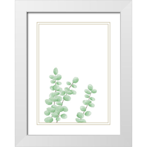 Branches White Modern Wood Framed Art Print with Double Matting by Artographie Studio