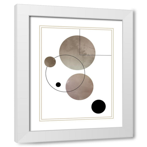 Abstract Series 01 White Modern Wood Framed Art Print with Double Matting by Artographie Studio