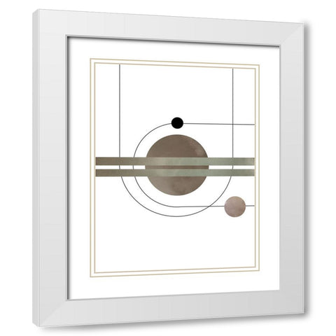 Abstract Series 03 White Modern Wood Framed Art Print with Double Matting by Artographie Studio