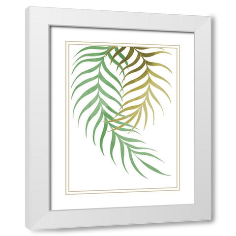 Palm Leaf White Modern Wood Framed Art Print with Double Matting by Artographie Studio