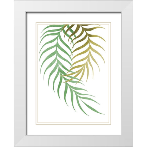 Palm Leaf White Modern Wood Framed Art Print with Double Matting by Artographie Studio