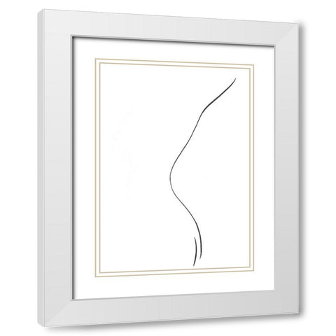 Back White Modern Wood Framed Art Print with Double Matting by Artographie Studio
