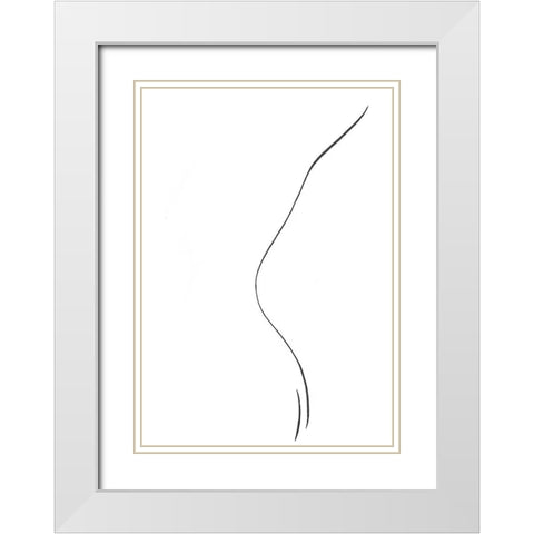 Back White Modern Wood Framed Art Print with Double Matting by Artographie Studio