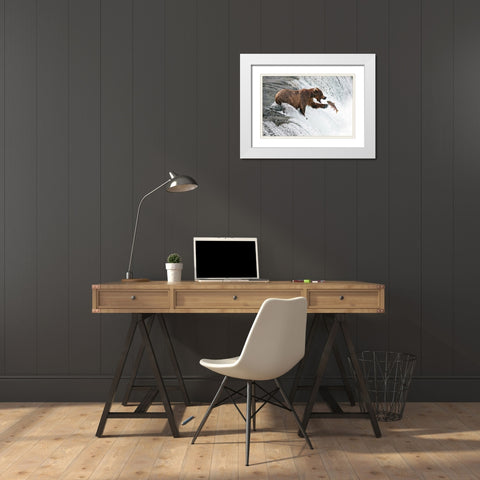 Unlucky  Jump White Modern Wood Framed Art Print with Double Matting by Stahl, Peter