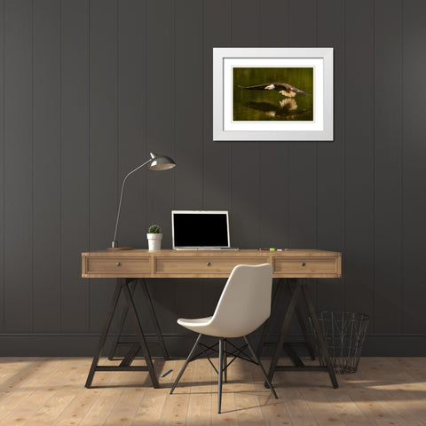 The Reflective Pond White Modern Wood Framed Art Print with Double Matting by Breau, Susan