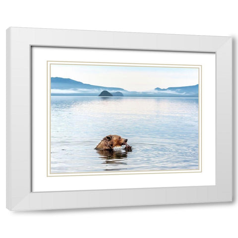 Kurile Lake White Modern Wood Framed Art Print with Double Matting by DAmico, Giuseppe