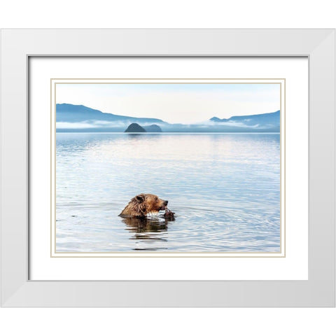Kurile Lake White Modern Wood Framed Art Print with Double Matting by DAmico, Giuseppe