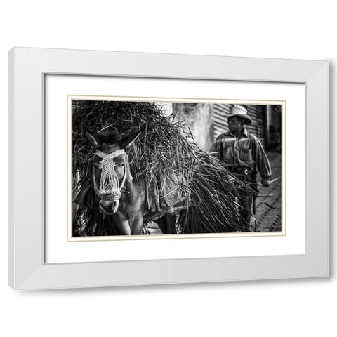 Together from Work White Modern Wood Framed Art Print with Double Matting by Stranak, Pavol