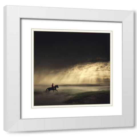 Gateaway White Modern Wood Framed Art Print with Double Matting by Taskin, Huseyin