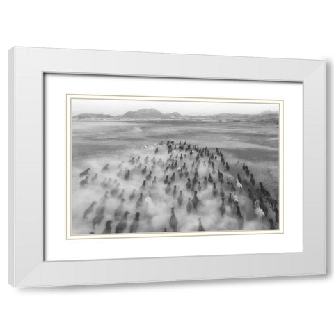 Rush Hour White Modern Wood Framed Art Print with Double Matting by Aumitcanan